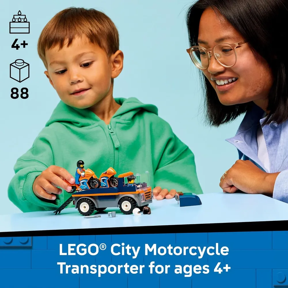 LEGO CITY CAMIÓN DE TRANSPORTE DE MOTOCICLETAS 60491