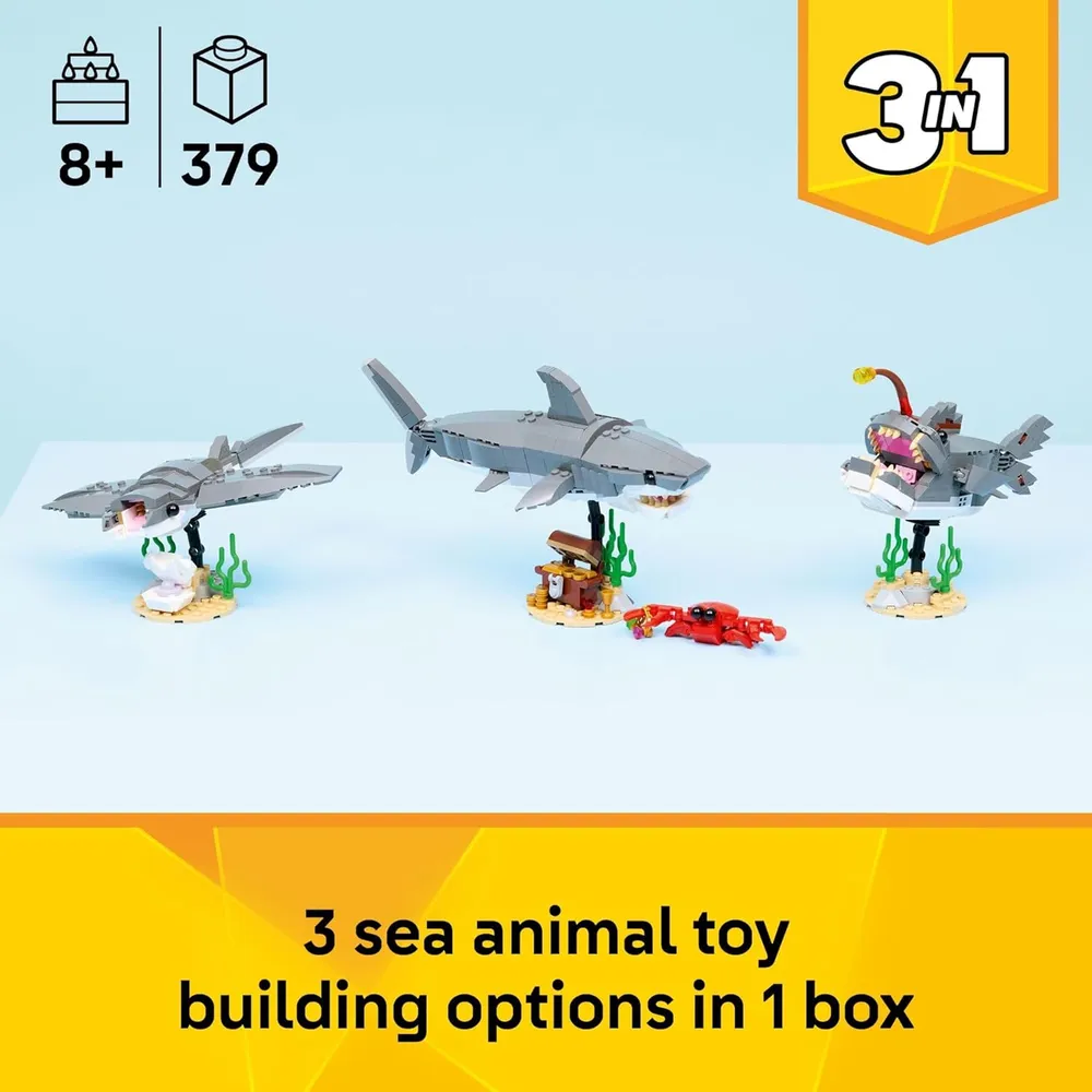 LEGO CREATOR TIBURÓN FEROZ CON COFRE DEL TESORO 31381