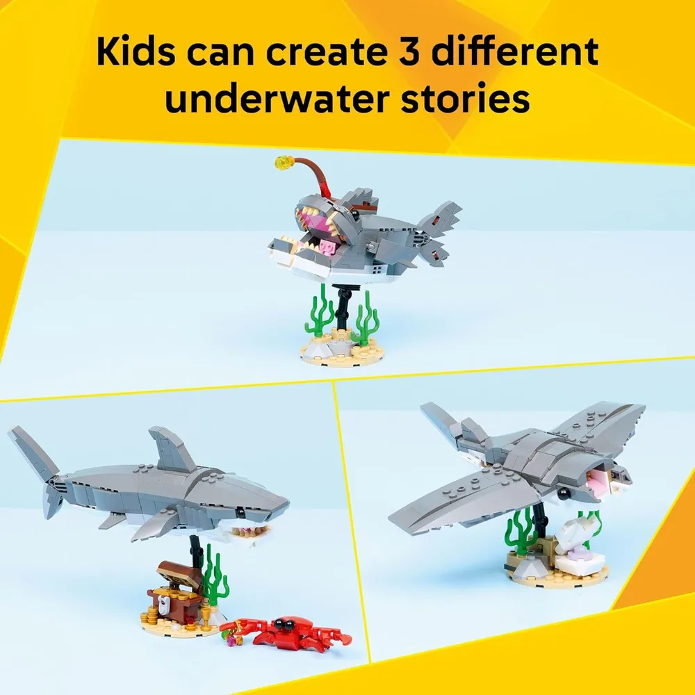 LEGO CREATOR TIBURÓN FEROZ CON COFRE DEL TESORO 31381
