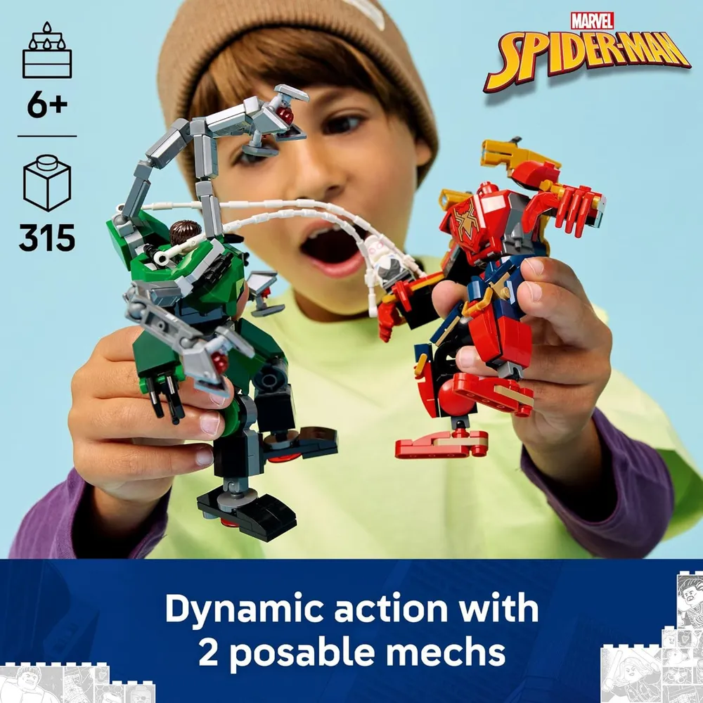 LEGO MARVEL MECH BATTLE SPIDER-MAN VS DOC OCK SET DE MECHS ARTICULADOS