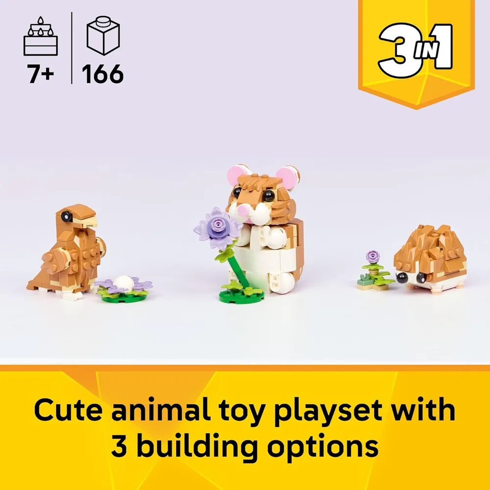 LEGO CREATOR 3 EN 1 SIMPÁTICO HÁMSTER CON FLOR 31376