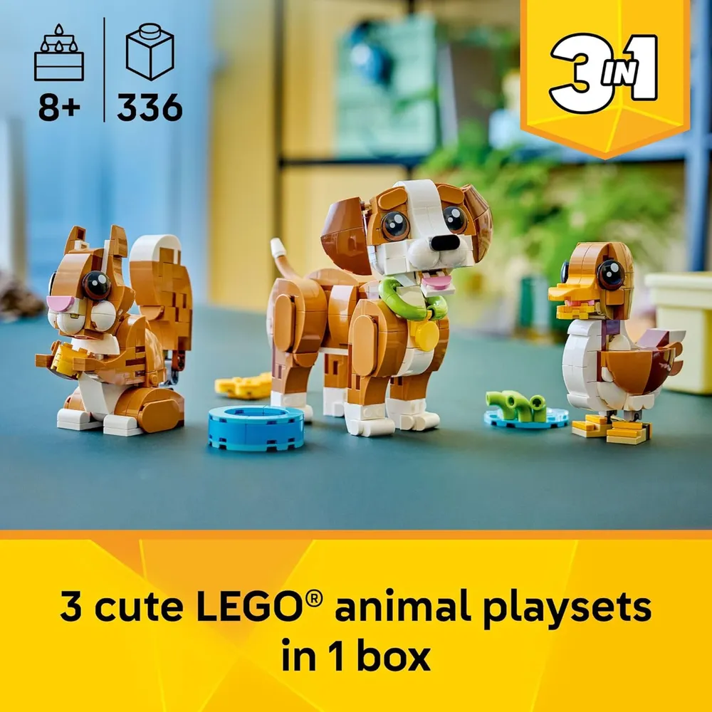 LEGO CREATOR 3 EN 1 ANIMALES ADORABLES CACHORRO JUGUETÓN 31382