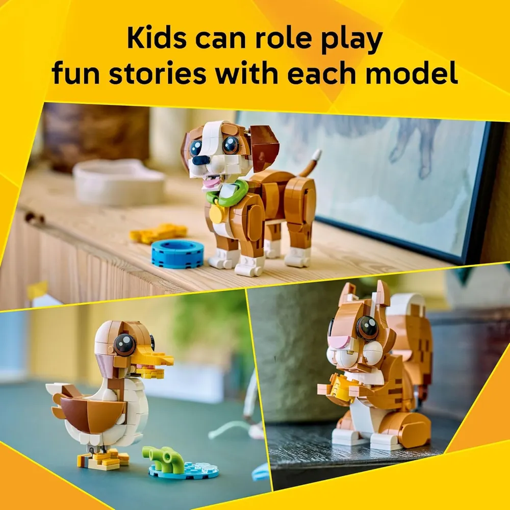 LEGO CREATOR 3 EN 1 ANIMALES ADORABLES CACHORRO JUGUETÓN 31382