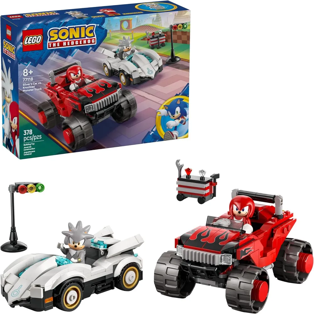LEGO SONIC THE HEDGEHOG COCHE DE SILVER VS MONSTER TRUCK DE KNUCKLES 77118