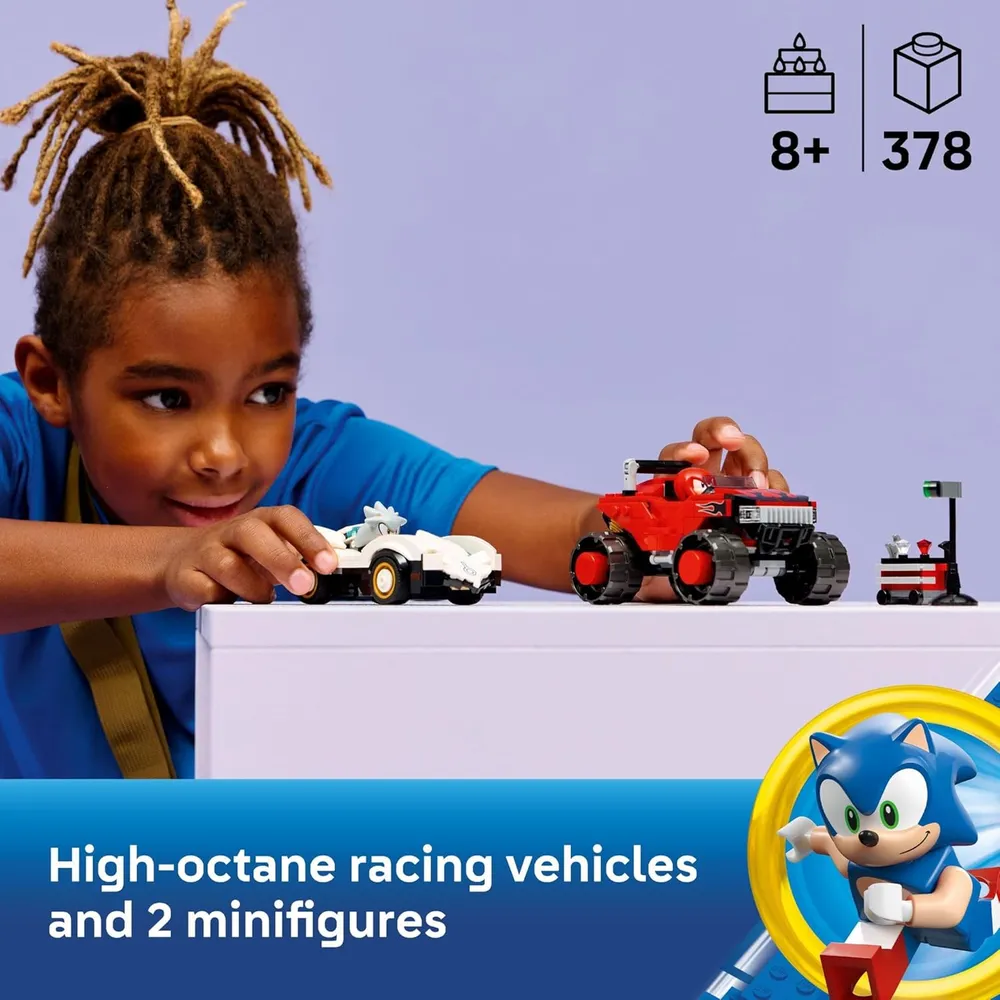 LEGO SONIC THE HEDGEHOG COCHE DE SILVER VS MONSTER TRUCK DE KNUCKLES 77118