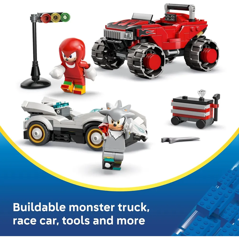 LEGO SONIC THE HEDGEHOG COCHE DE SILVER VS MONSTER TRUCK DE KNUCKLES 77118