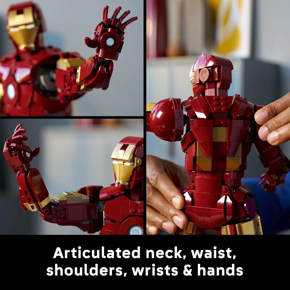 Lego Marvel Iron Man Mark 3, set articulado para adultos coleccionistas