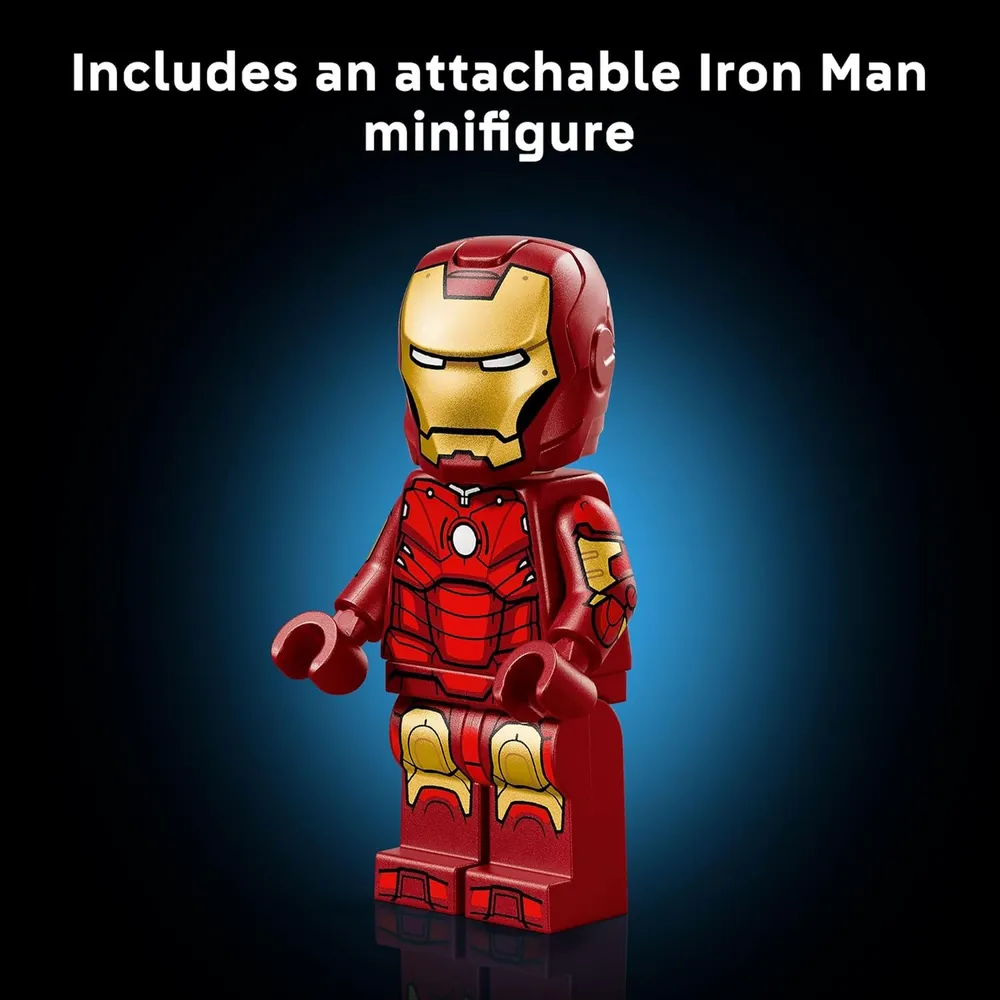 Lego Marvel Iron Man Mark 3, set articulado para adultos coleccionistas