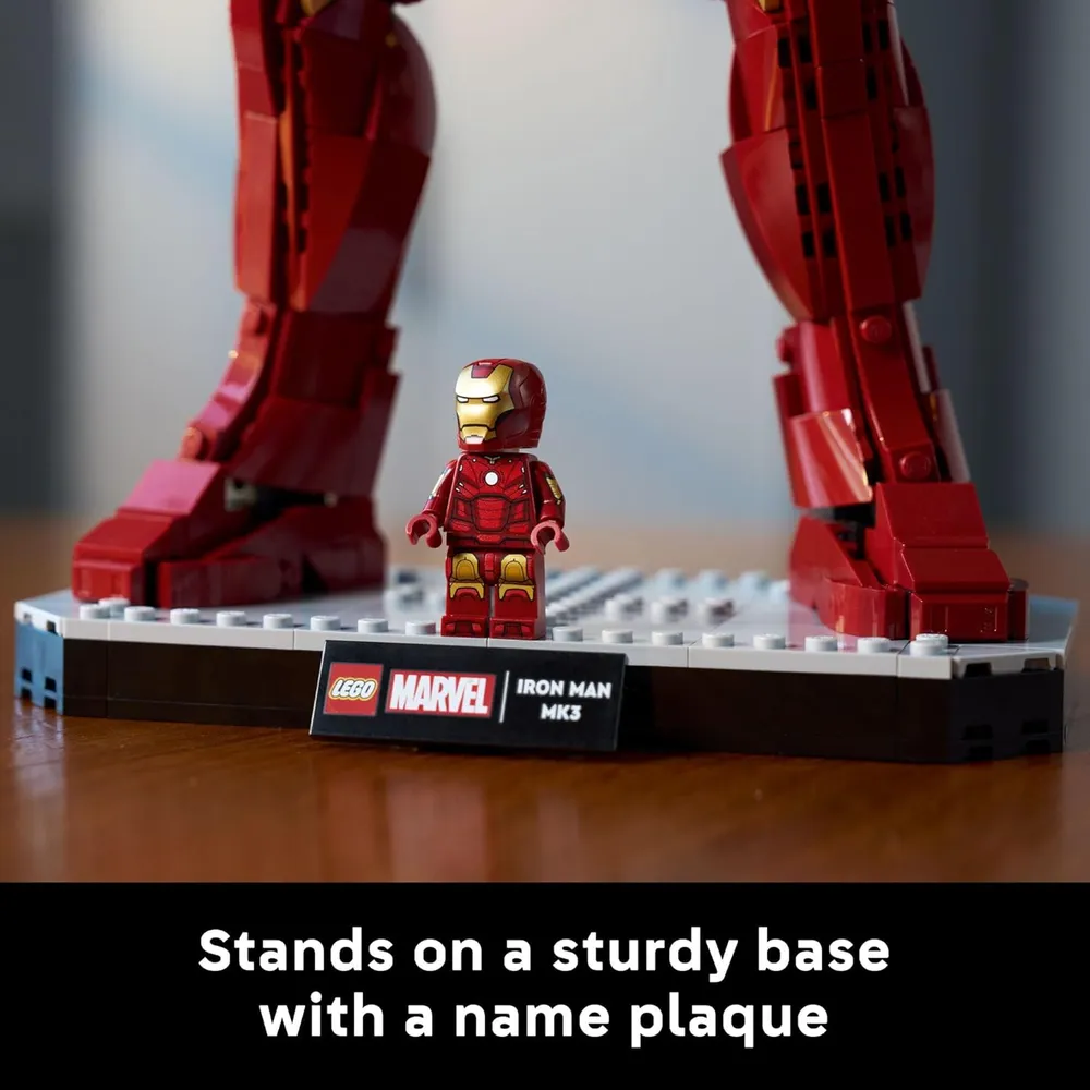 Lego Marvel Iron Man Mark 3, set articulado para adultos coleccionistas