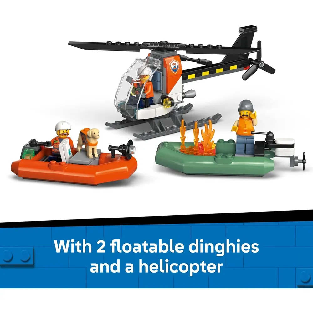 LEGO CITY BARCO DE RESCATE Y HELICÓPTERO GUARDIA COSTERA 60504