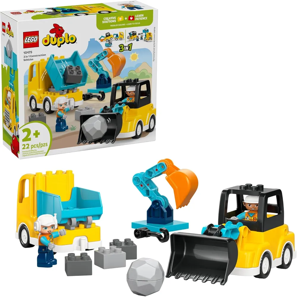 LEGO DUPLO TOWN VEHÍCULOS DE CONSTRUCCIÓN 3 EN 1 - 10475