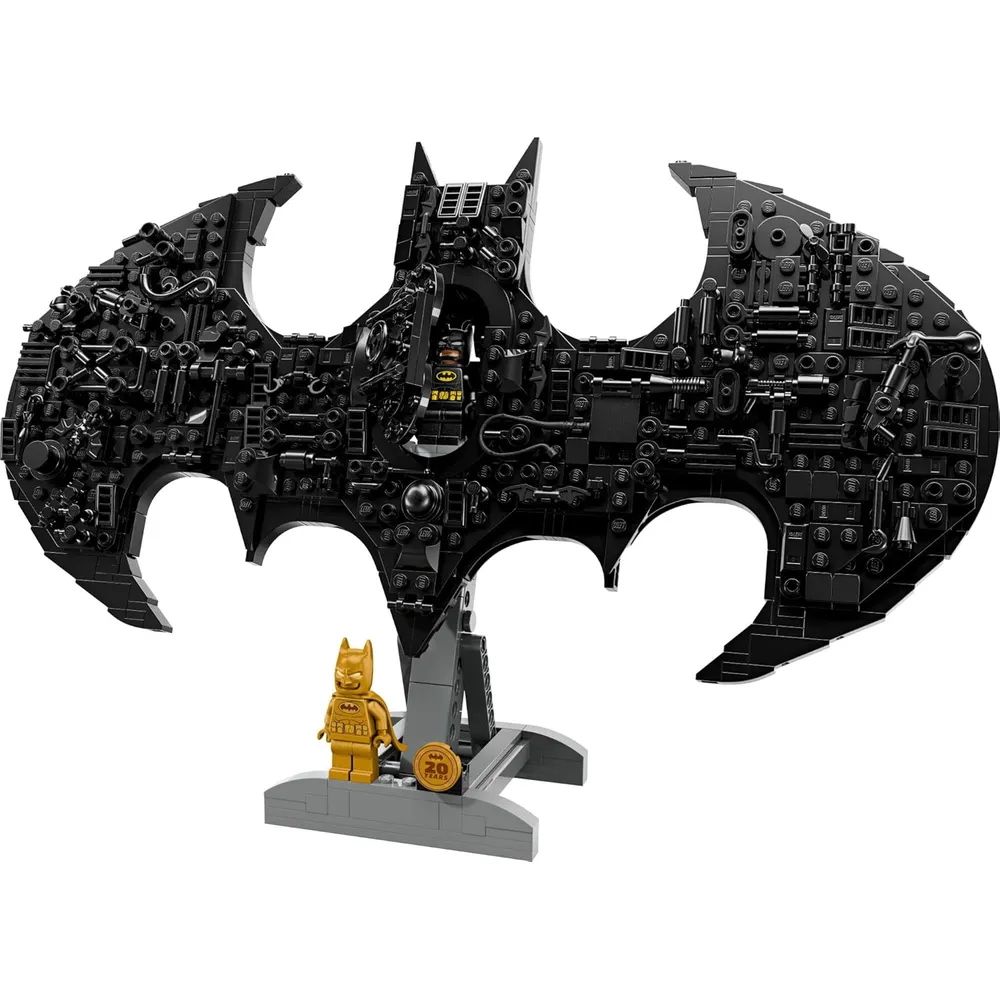 Lego DC Batman Logo, set de construcción y minifiguras clásicas doradas