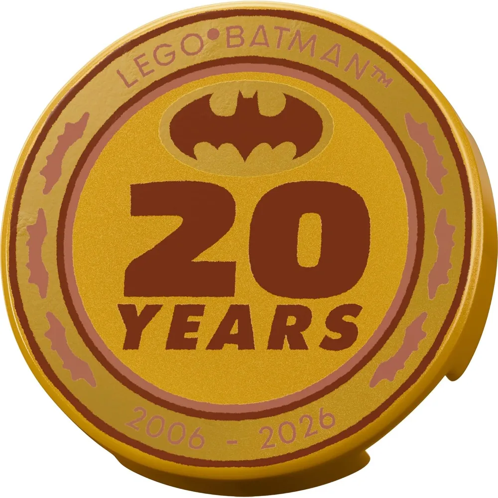 Lego DC Batman Logo, set de construcción y minifiguras clásicas doradas