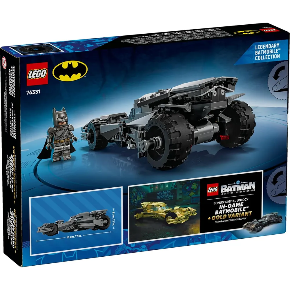 Lego DC Batmóvil: Batman Batimóvil vs Superman, incluye minifigura blindada y moneda