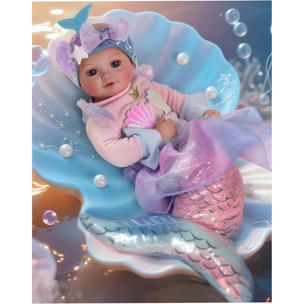 Babeside Muñeca Bebé Sirena 15" / 38.1 cm