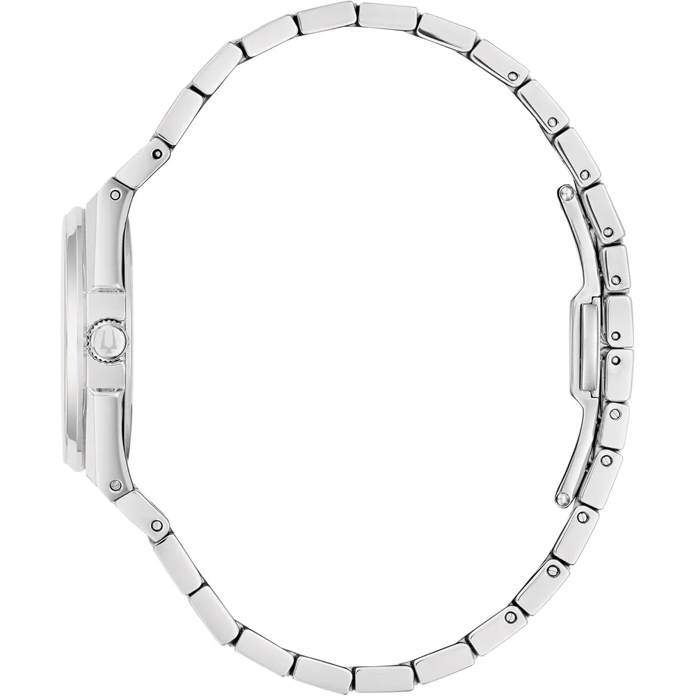 b0fnns4pcs_1_webp.webp Bulova reloj clásico mujer cuarzo 3 agujas calendario fecha brazalete acero | Plata