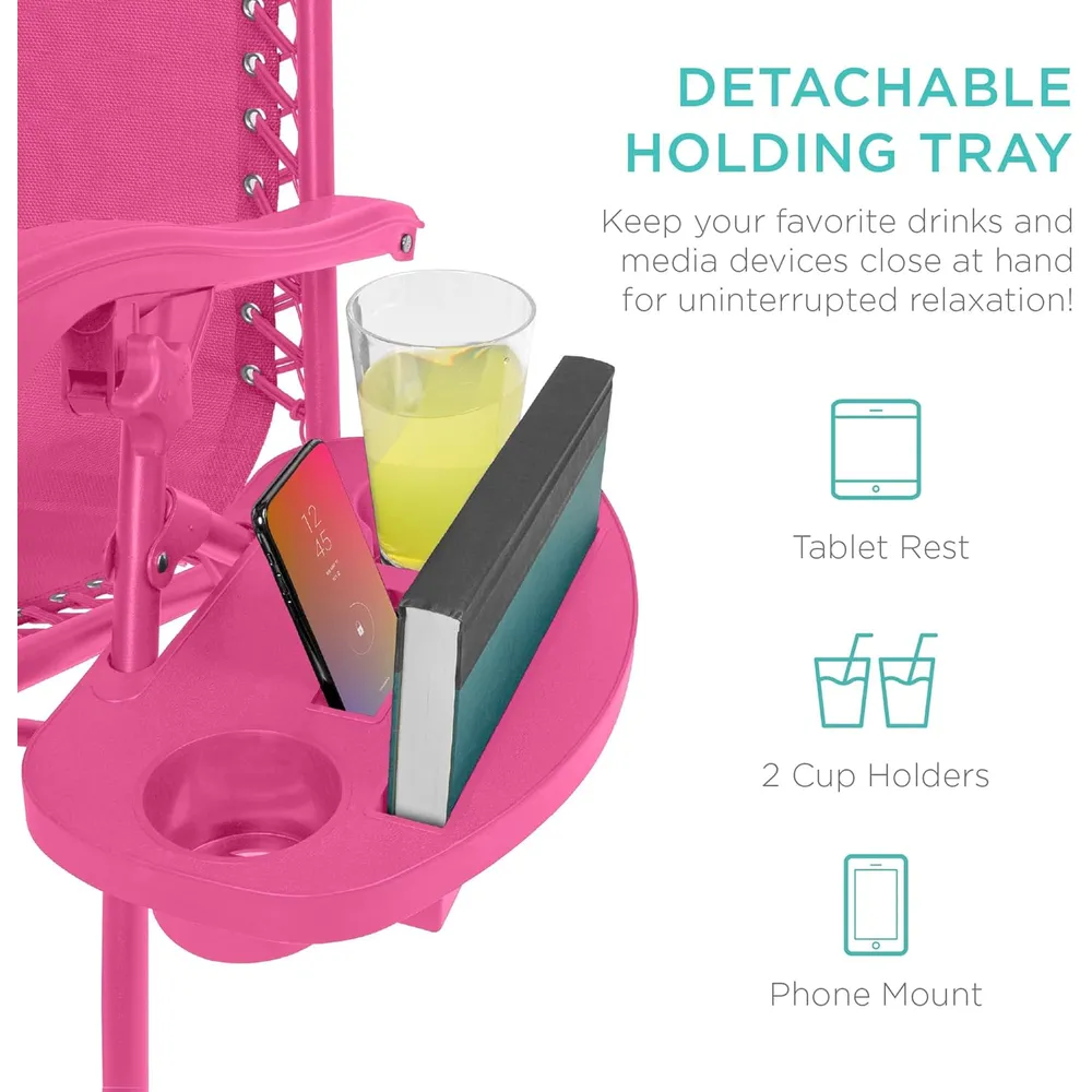 Juego de 2 sillones reclinables con portavasos Best Choice Products | Ultimate Pink