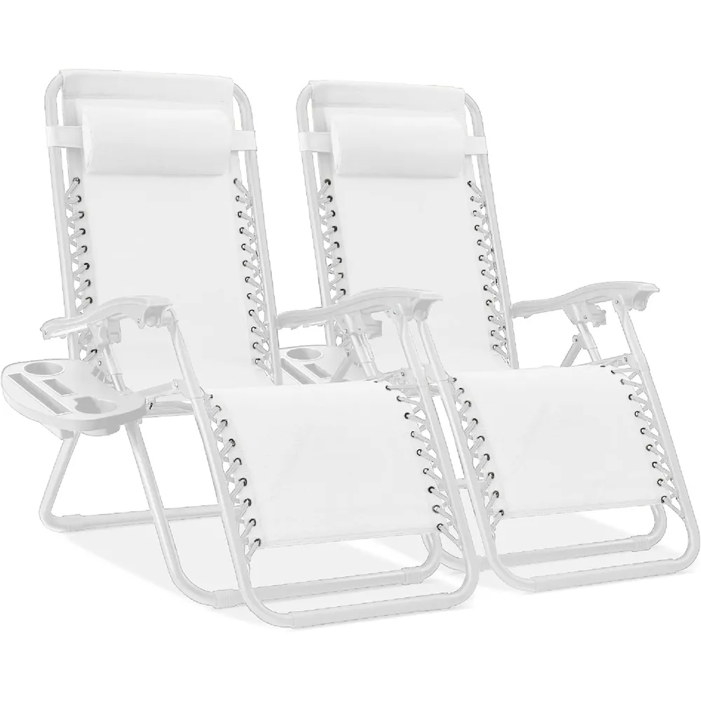 Juego de 2 sillones reclinables con portavasos Best Choice Products | Snow