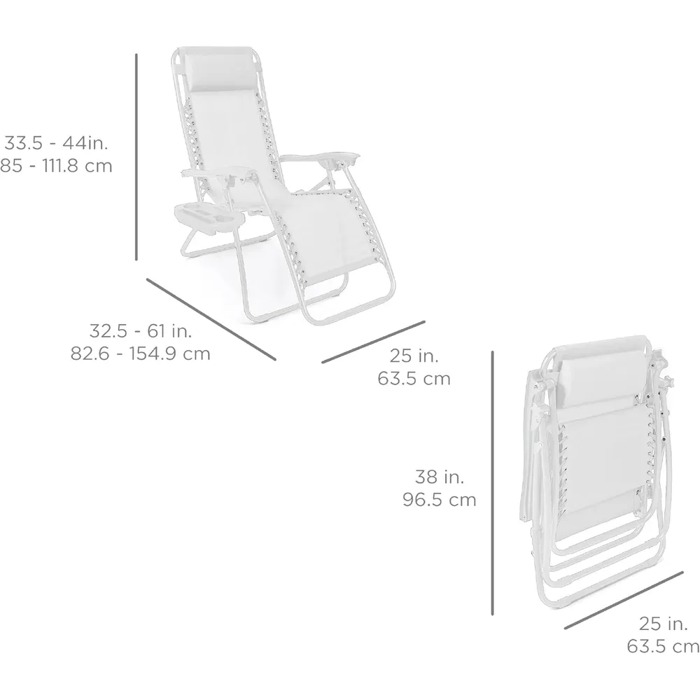 Juego de 2 sillones reclinables con portavasos Best Choice Products | Snow