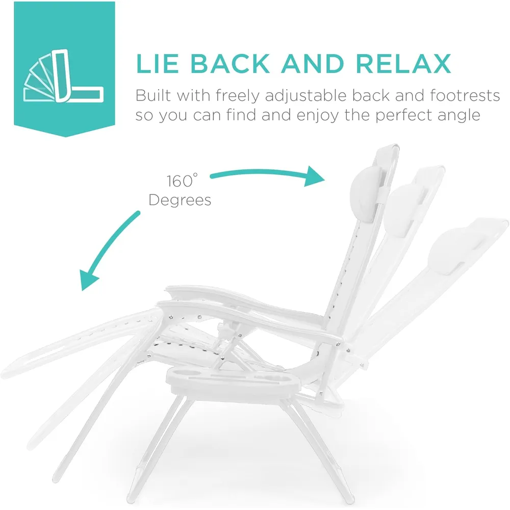 Juego de 2 sillones reclinables con portavasos Best Choice Products | Snow
