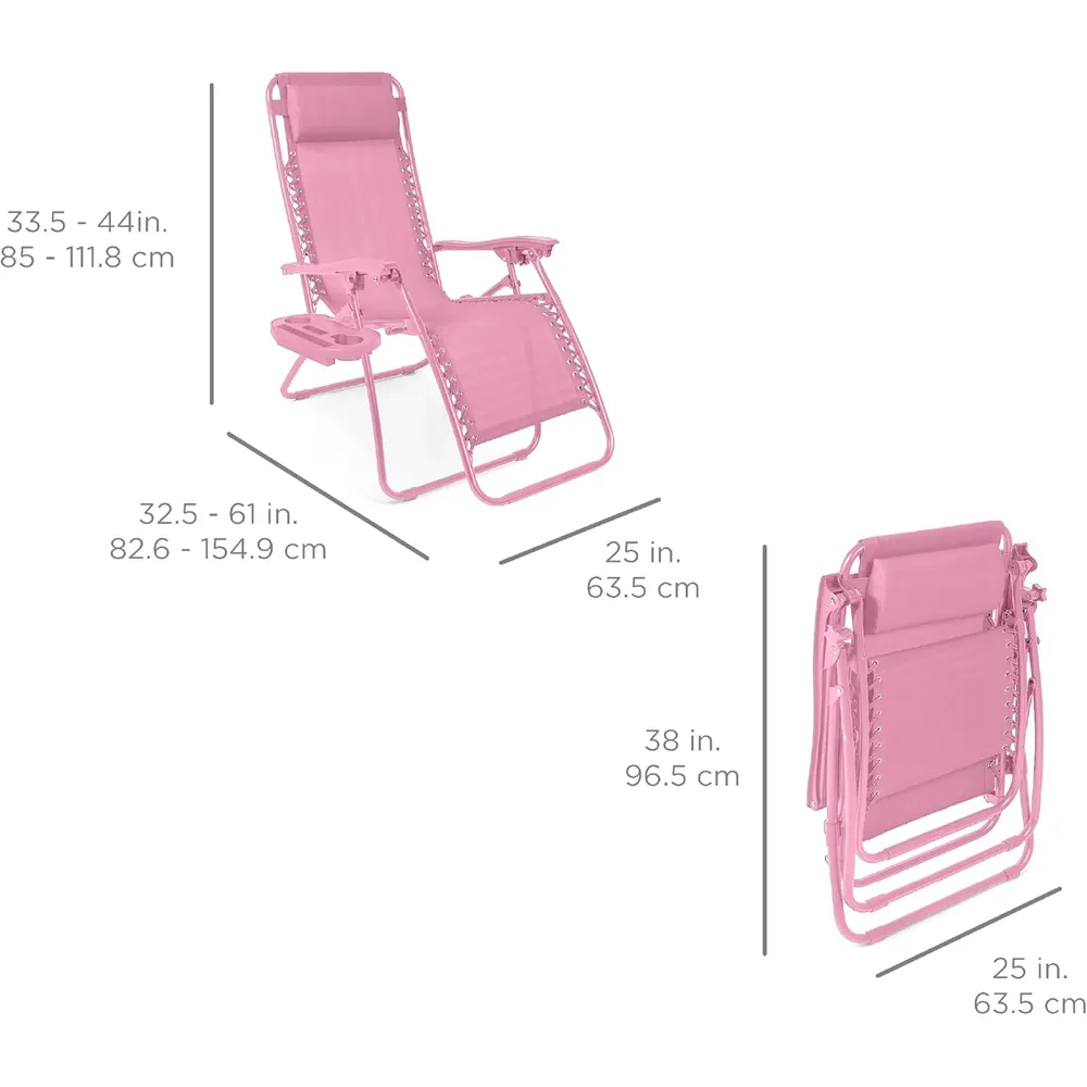Juego de 2 sillones reclinables con portavasos Best Choice Products | Carnation