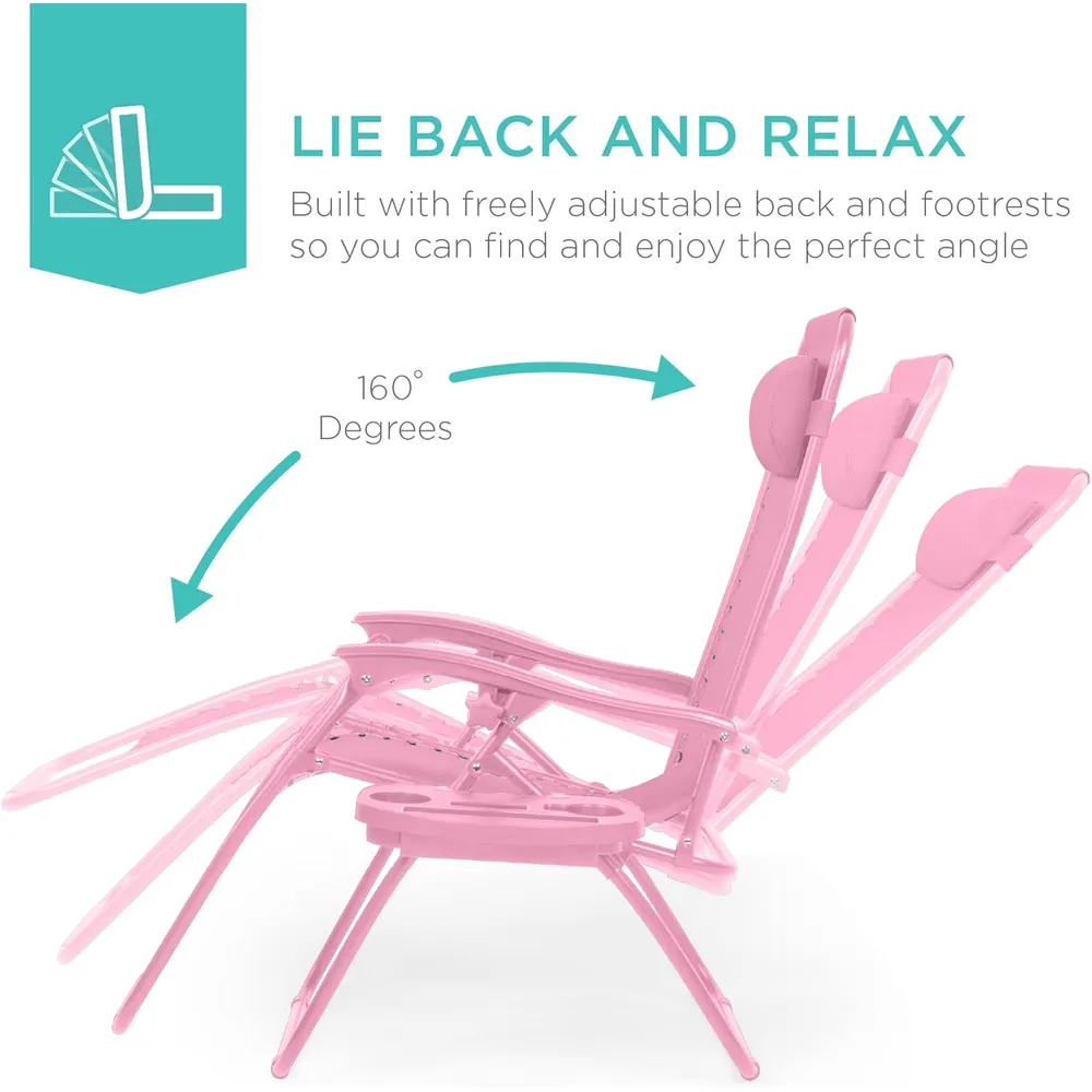 Juego de 2 sillones reclinables con portavasos Best Choice Products | Carnation
