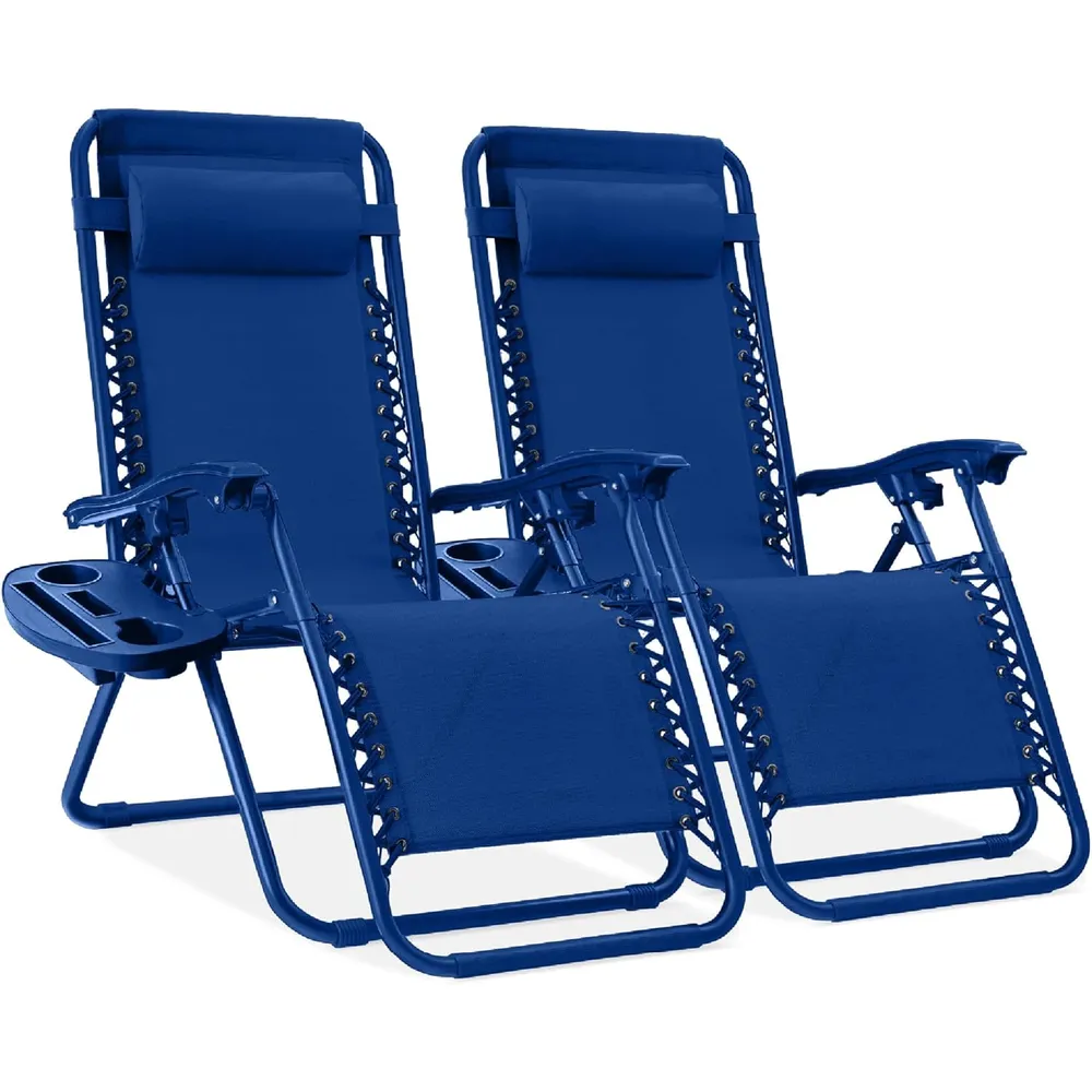 Juego de 2 sillones reclinables con portavasos Best Choice Products | Marine