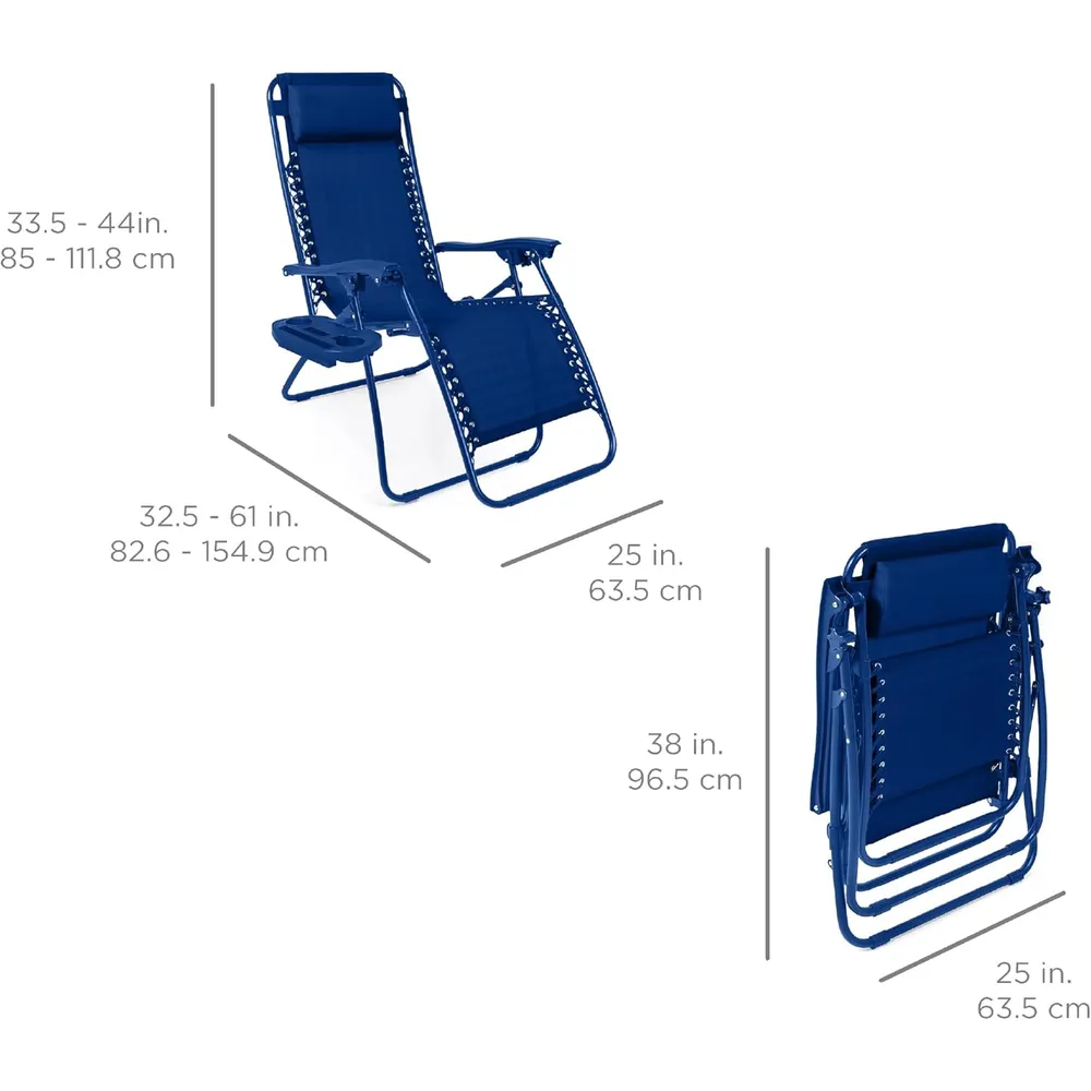 Juego de 2 sillones reclinables con portavasos Best Choice Products | Marine