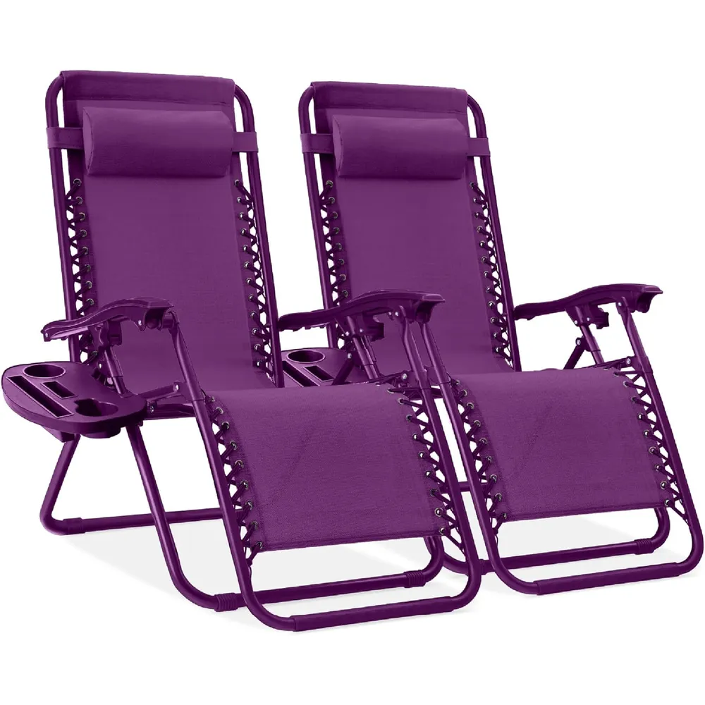 Juego de 2 sillones reclinables con portavasos Best Choice Products | Amatista