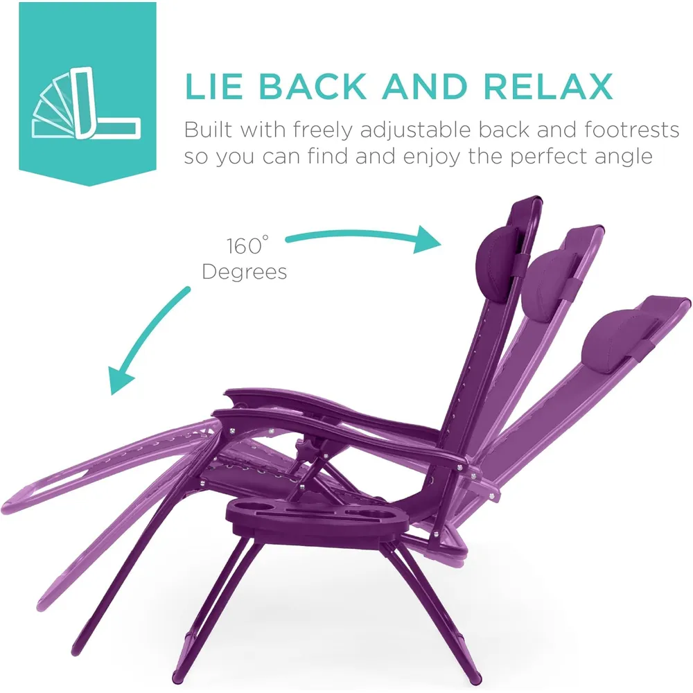 Juego de 2 sillones reclinables con portavasos Best Choice Products | Amatista