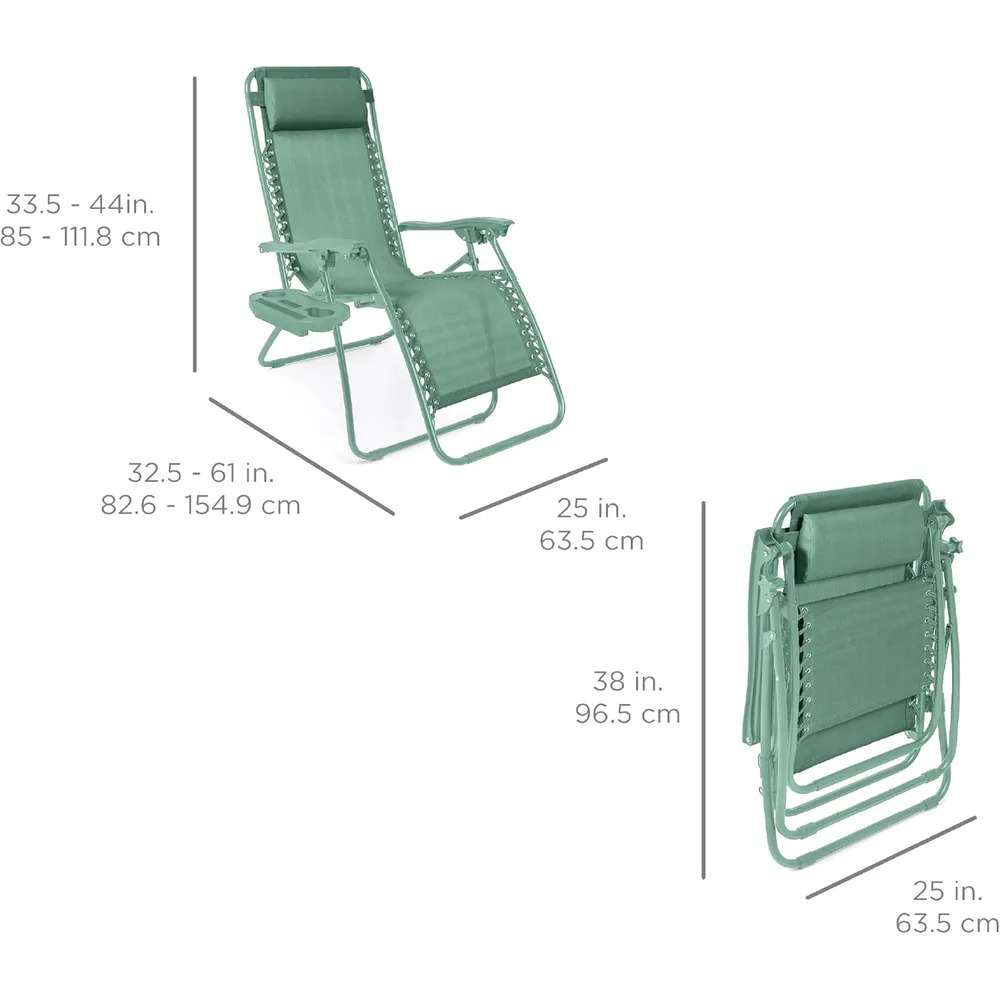 Juego de 2 sillones reclinables con portavasos Best Choice Products | Seafoam