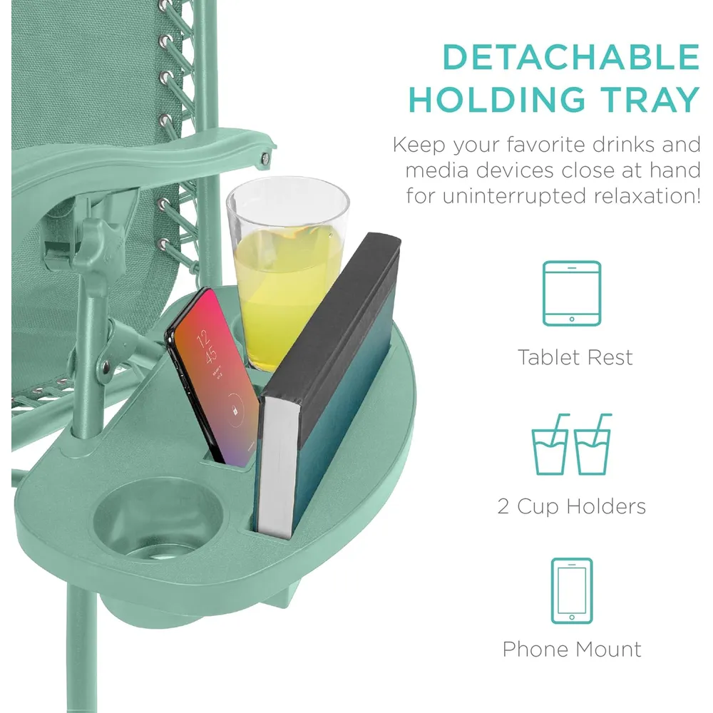 Juego de 2 sillones reclinables con portavasos Best Choice Products | Seafoam