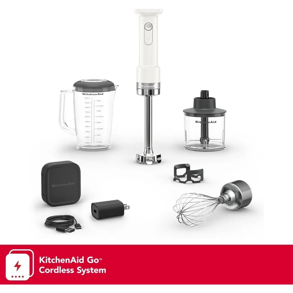 KITCHENAID, BATIDORA DE MANO GO CON ACCESORIOS (BATERÍA INCLUIDA) | BLANCO