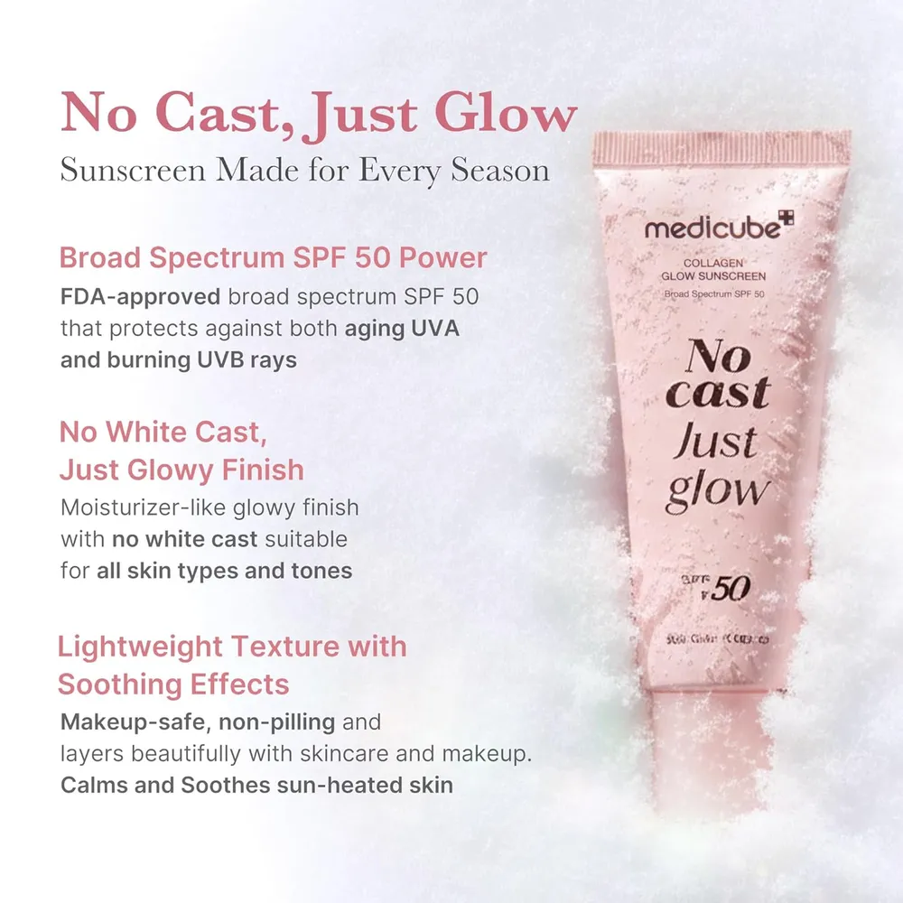 Protector solar facial con colágeno Just Glow Medicube | 1.7 oz / 50 ml