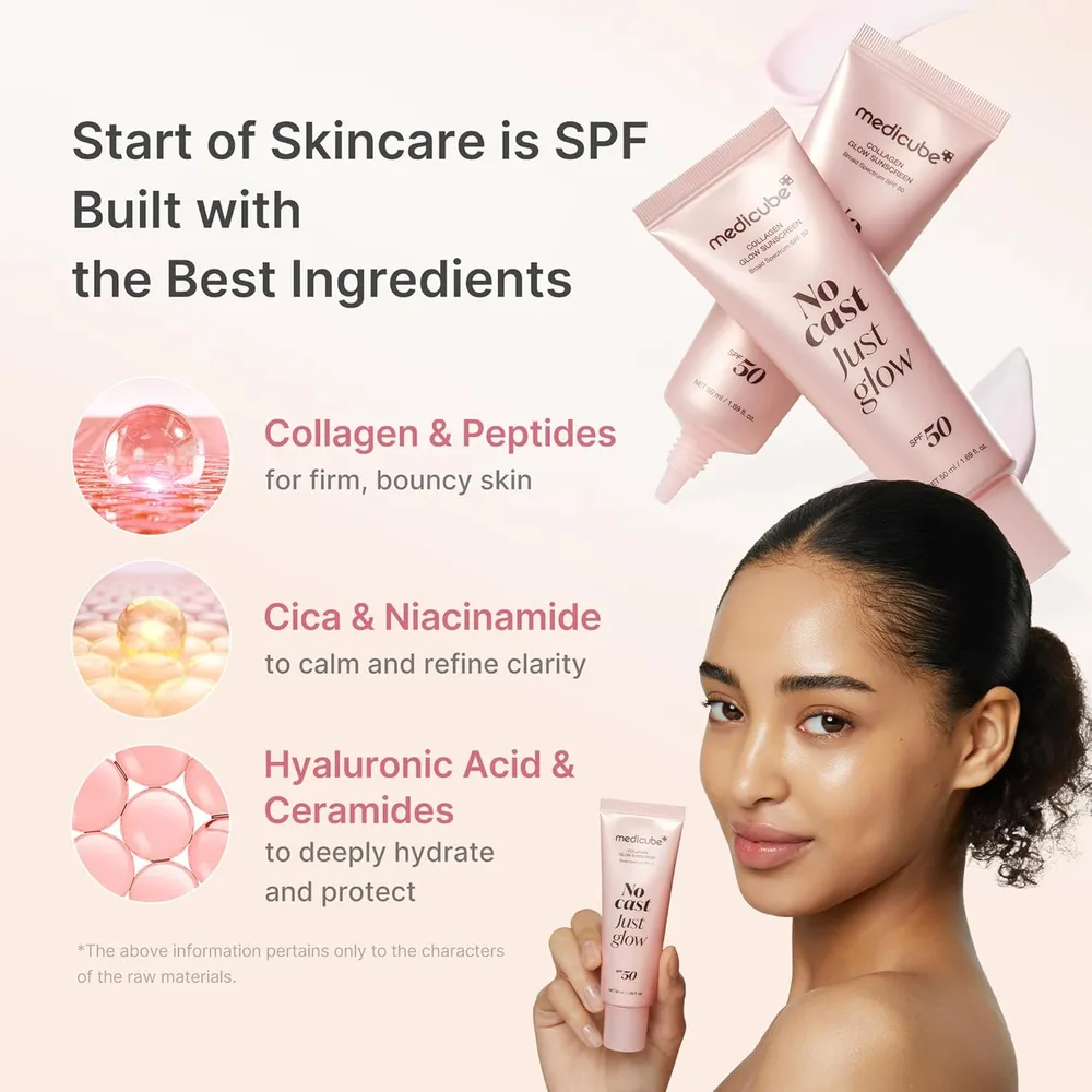 Protector solar facial con colágeno Just Glow Medicube | 1.7 oz / 50 ml
