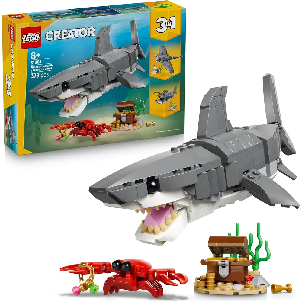 LEGO CREATOR TIBURÓN Y COFRE DEL TESORO SET DE CONSTRUCCIÓN DE ANIMAL