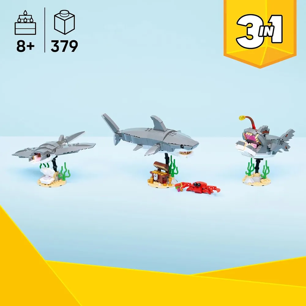 LEGO CREATOR TIBURÓN Y COFRE DEL TESORO SET DE CONSTRUCCIÓN DE ANIMAL