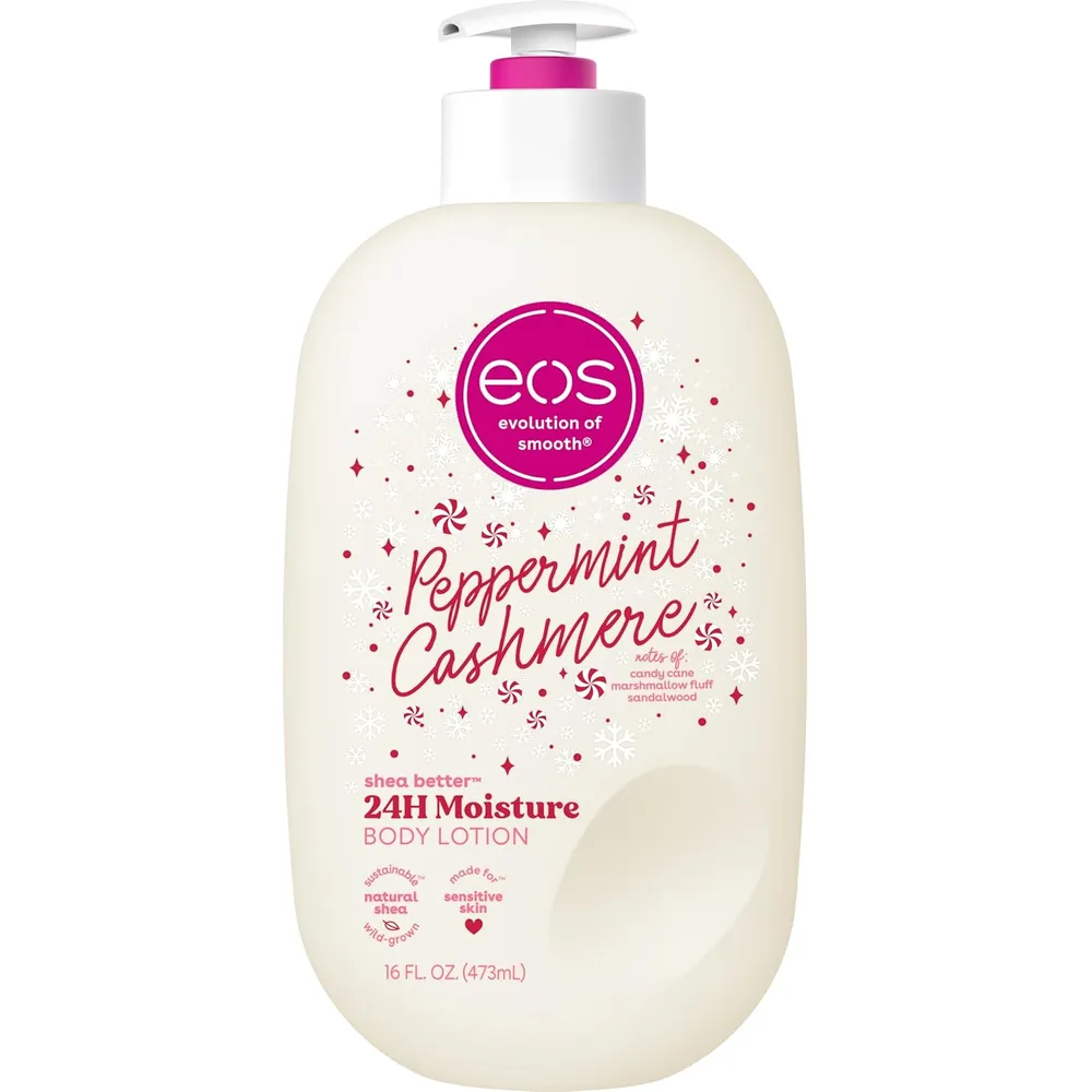 EOS Shea Better Holiday loción corporal Peppermint Cashmere | 16 oz / 473 ml