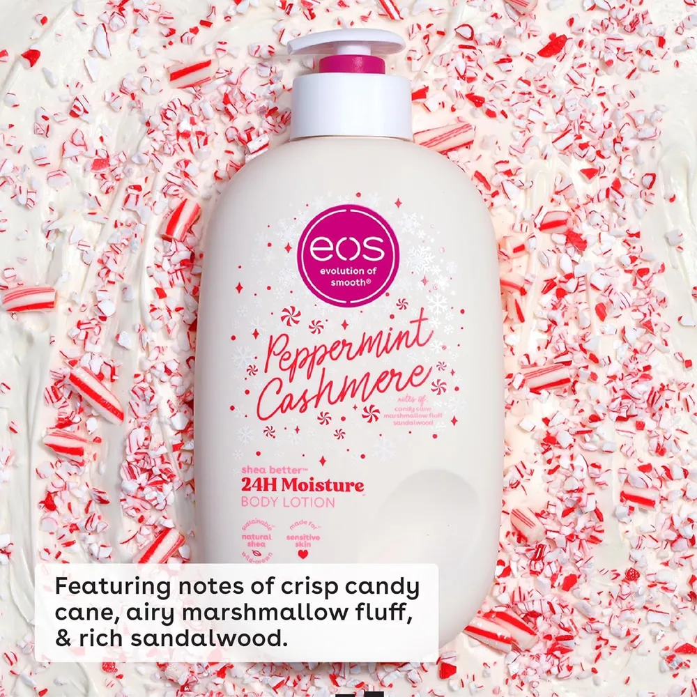 EOS Shea Better Holiday loción corporal Peppermint Cashmere | 16 oz / 473 ml