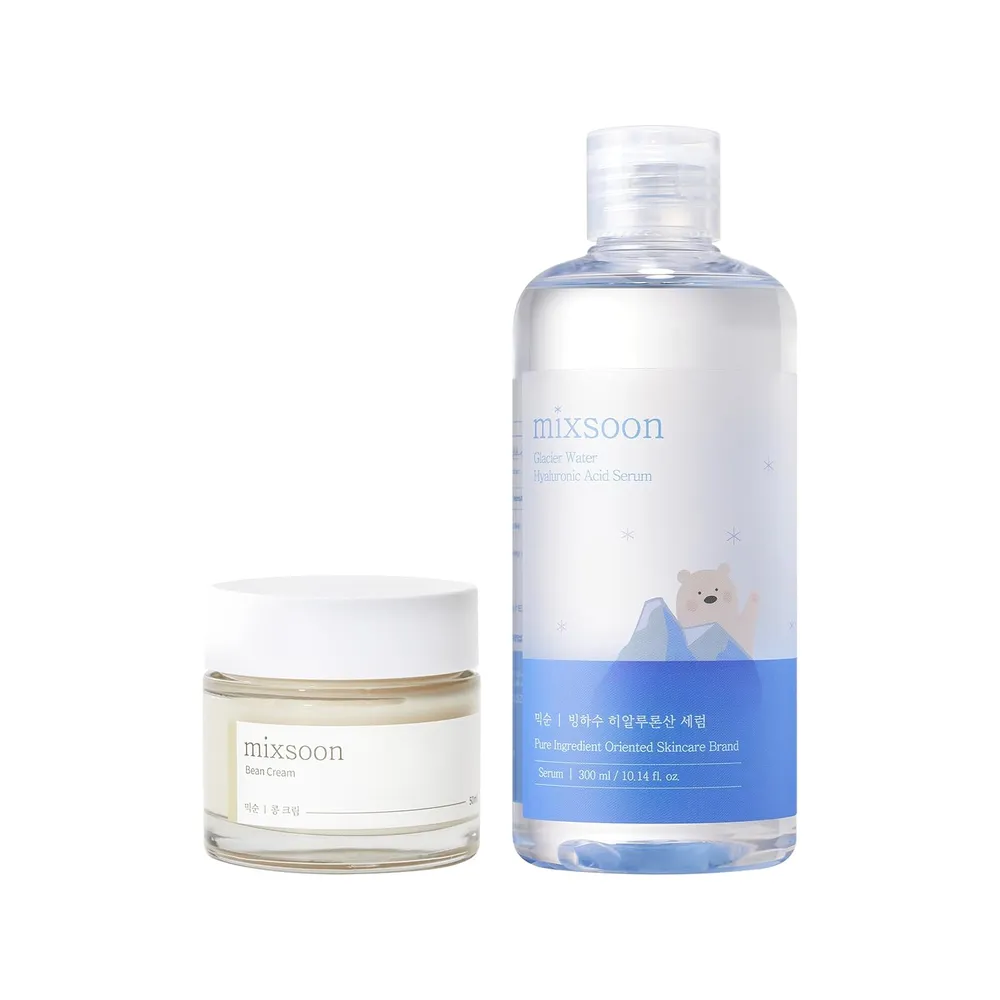 SET CUIDADO FACIAL MIXSOON CREMA 50 ML & AGUA GLACIAR ACIDO HIALURÓNICO 300 ML
