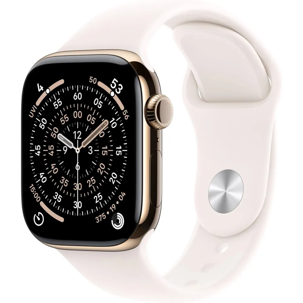 APPLE WATCH SERIES 11 (GPS + CELLULAR 42MM) | GOLD TITANIO + SPORT BAND LIGHT BLUSH S-M