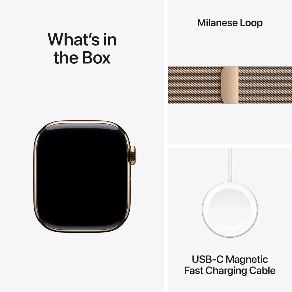 APPLE WATCH SERIES 11 (GPS + CELLULAR 42MM) | GOLD TITANIO + MILANESE LOOP GOLD S-M
