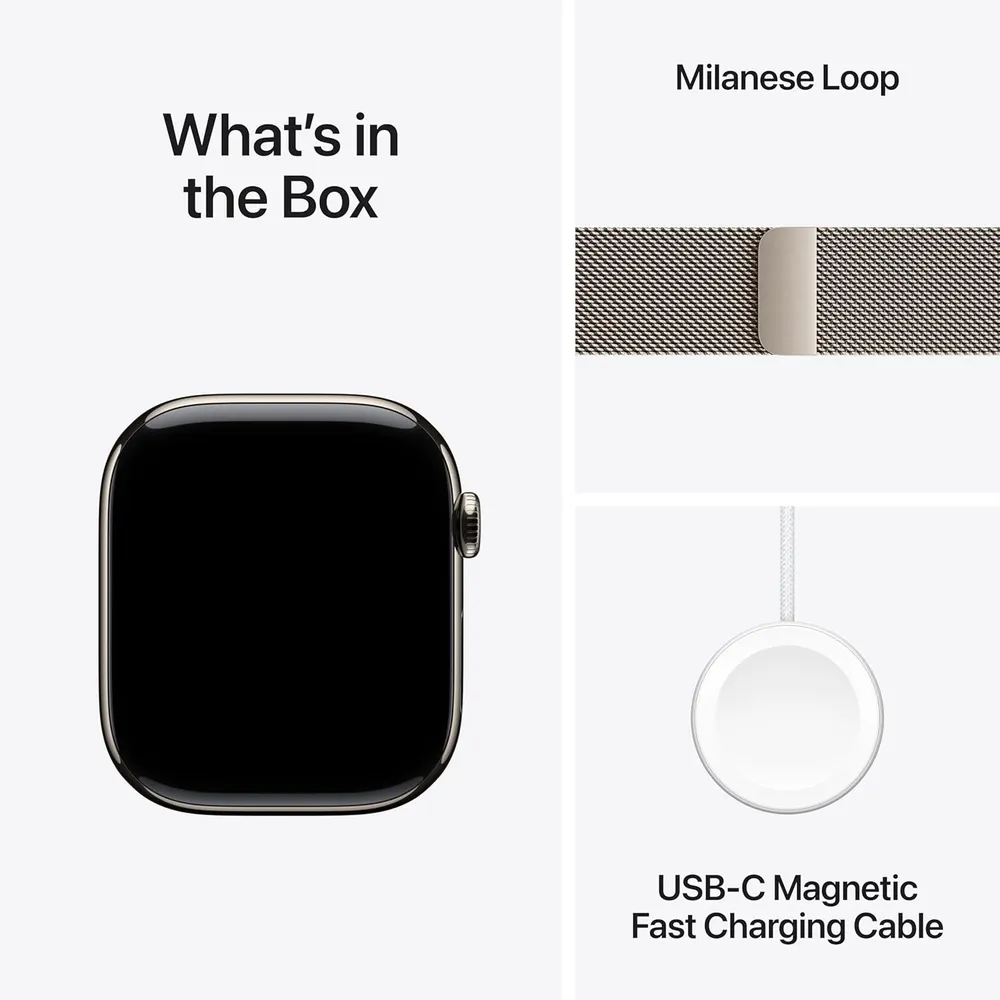 APPLE WATCH SERIES 11 (GPS + CELLULAR 46MM) | NATURAL TITANIO + MILANESE LOOP NATURAL M-L