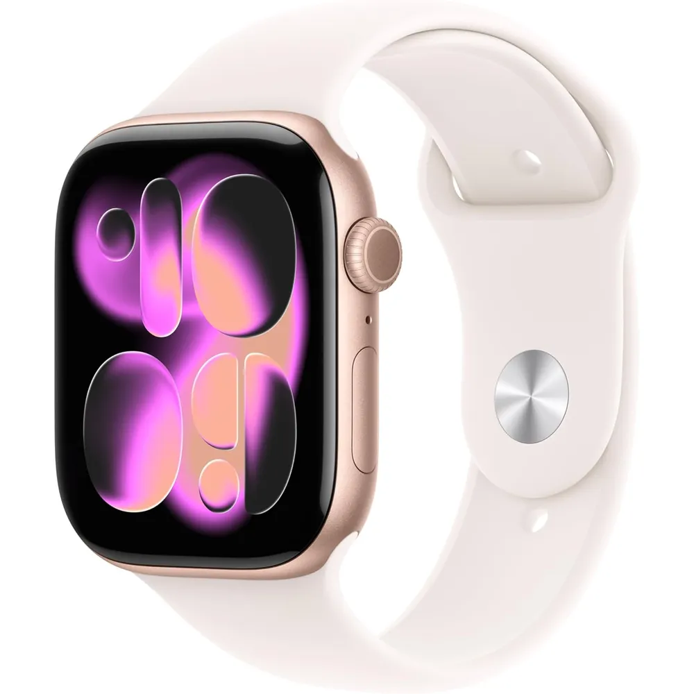 APPLE WATCH SERIES 11 (GPS 46MM) | ROSE GOLD ALUMINIO + SPORT BAND LIGHT BLUSH M-L