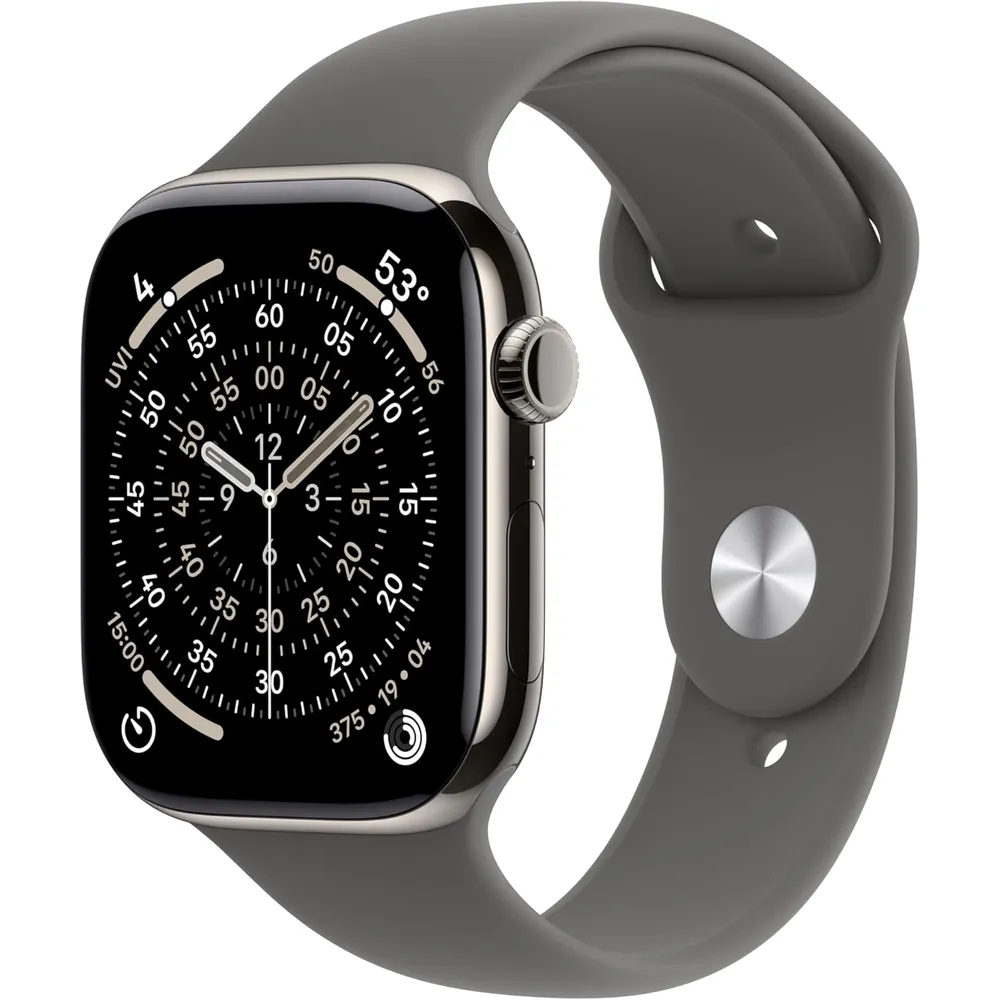 APPLE WATCH SERIES 11 (GPS + CELLULAR 46MM) | NATURAL TITANIO + SPORT BAND STONE GRAY M-L