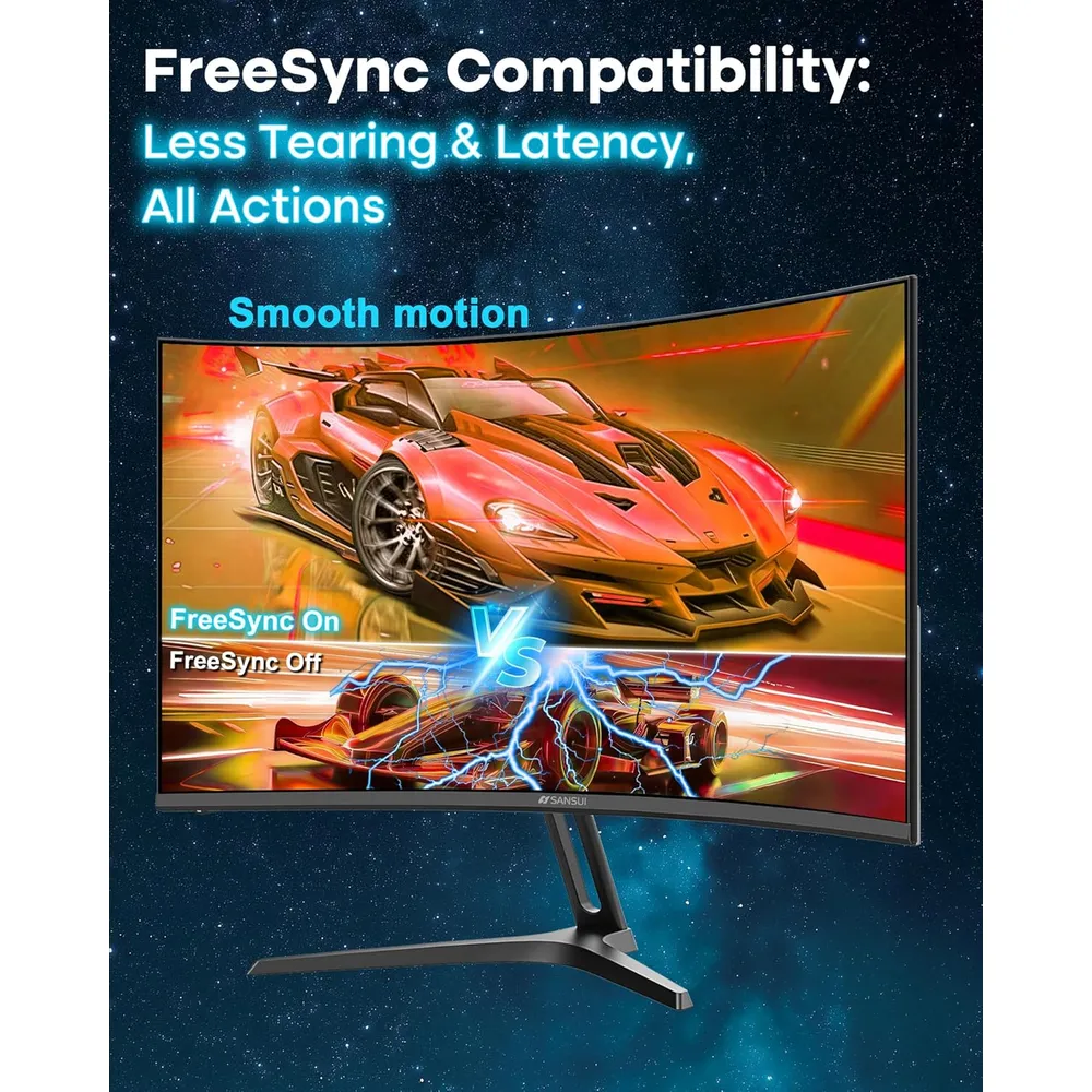 Sansui 24" FHD 240 Hz Curvo 1500R VA 1 ms FreeSync HDR