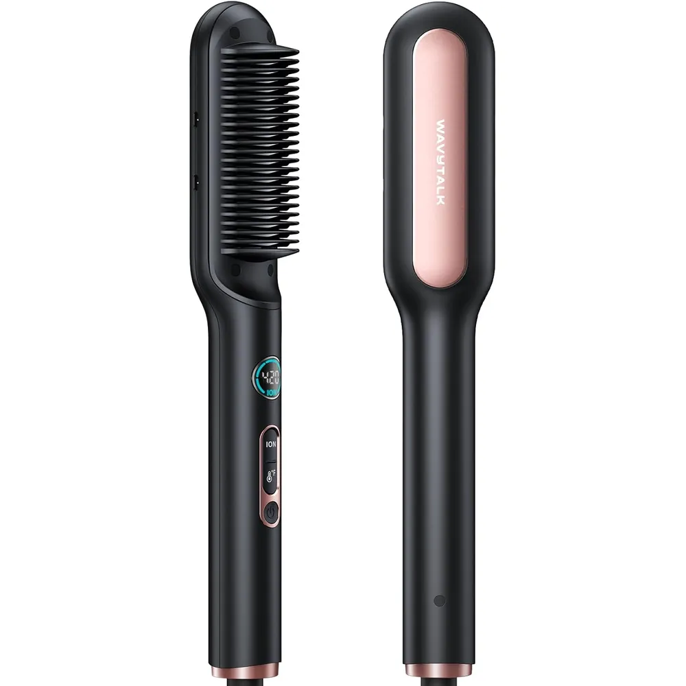 CEPILLO ALISADOR DE CABELLO WAVYTALK | NEGRO / ROSA