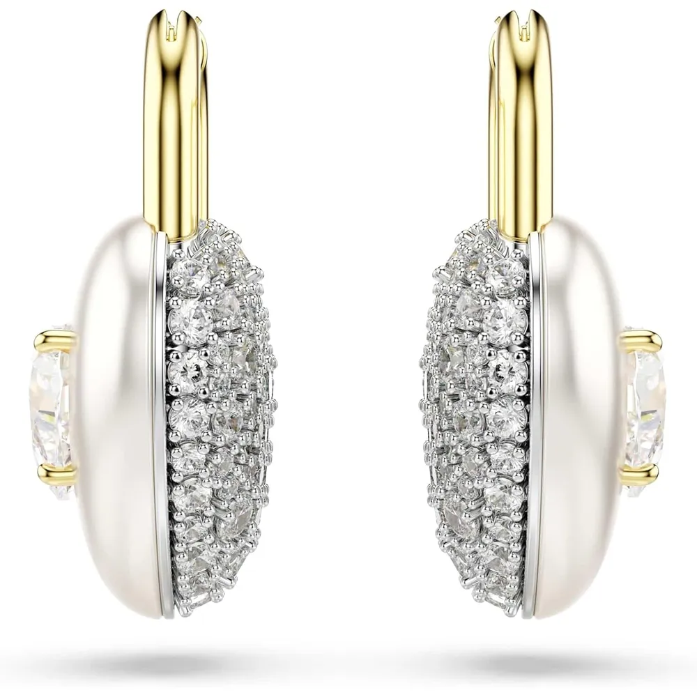 SWAROVSKI ARETES COLGANTES FORMA DE CORAZON IDYLLIA PARA MUJER | DORADO/BLANCO