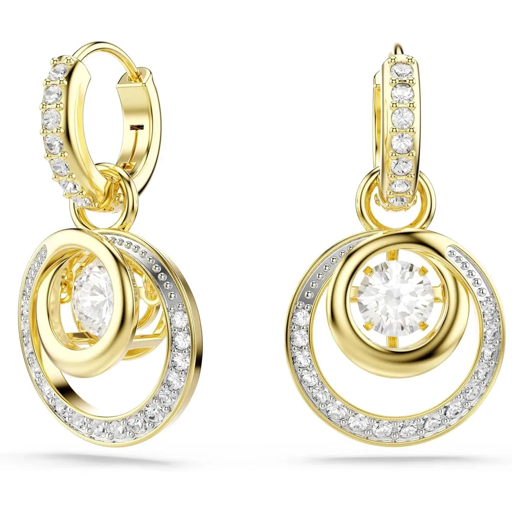 SWAROVSKI ARETES COLGANTES HYPERBOLA PARA MUJER | DORADO/BLANCO