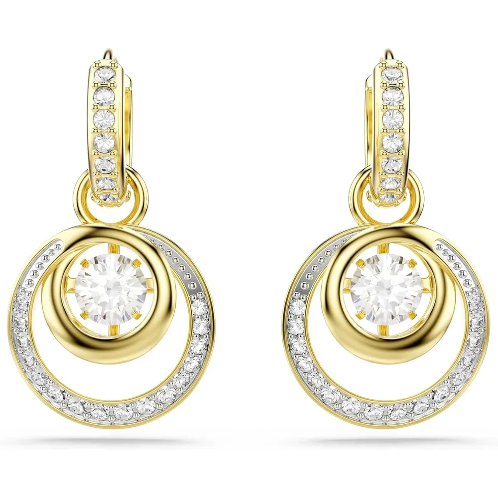 SWAROVSKI ARETES COLGANTES HYPERBOLA PARA MUJER | DORADO/BLANCO